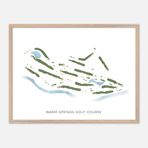 Parcours de golf de Warm Springs à Boise, Idaho - Carte aquarelle moderne | Cadeau golfeur, oeuvre d'art murale de golf, impression d'affiche de golf, aménagement du parcours