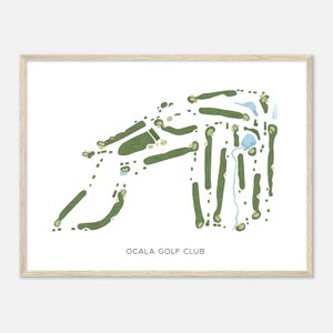 Ocala Golf Club, Florida - Modern Watercolor Map | Golfer Gift, Golf Wall Art, Golf Poster Print, Course Layout
