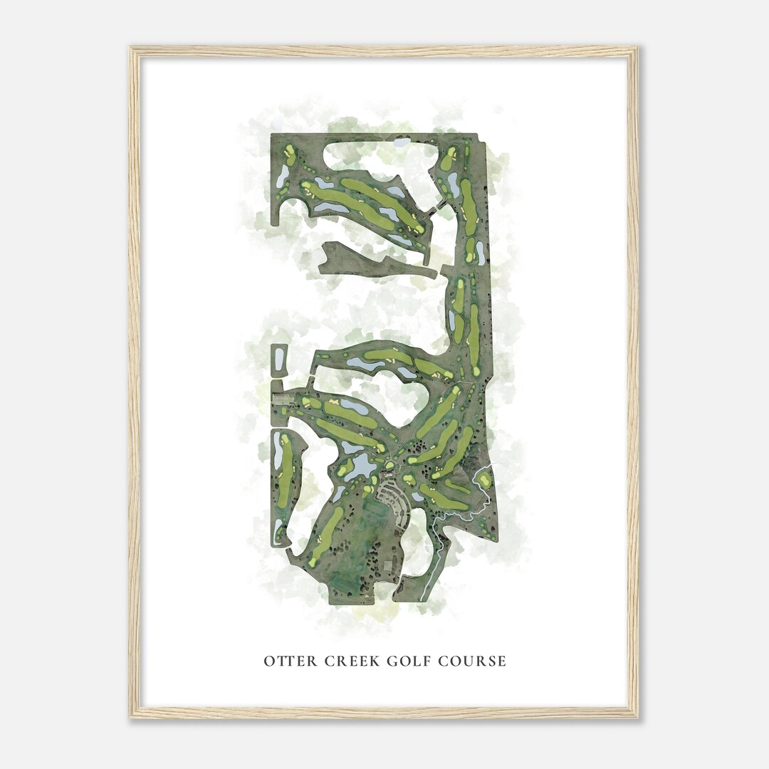 Otter Creek Golf Course, Iowa Classic Watercolor Map Golfer Gift, Golf