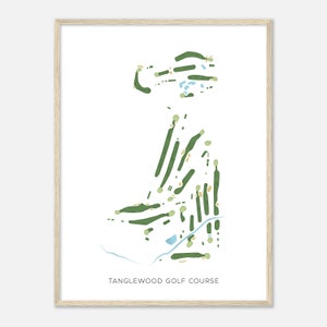 Tanglewood Golf Course, Pennsylvania - Modern Watercolor Map | Golfer Gift, Golf Wall Art, Golf Poster Print, Course Layout