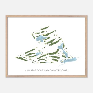 Carlisle Golf and Country Club a , Canada - Mappa moderna ad acquerello / Regalo per golfisti, Arte murale per golf, Stampa poster per golf, Layout del campo