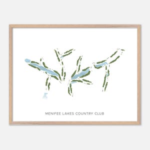 Menifee Lakes Country Club a Menifee, California - Mappa moderna ad acquerello / Regalo per golfisti, Arte murale per golf, Stampa poster per golf, Layout del campo