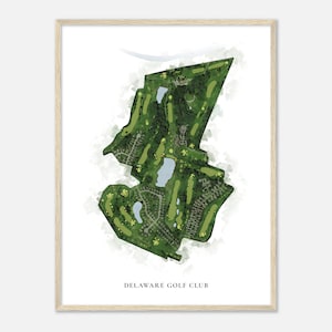 Delaware Golf Club, Ohio - Classic Watercolor Map | Golfer Gift, Golf Wall Art, Golf Poster Print, Course Layout