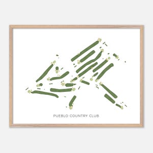 Pueblo Country Club in Pueblo, Colorado - Moderne Aquarell Landkarte | Golfer Geschenk, Golf Wandkunst, Golf Poster Druck, Platz Layout