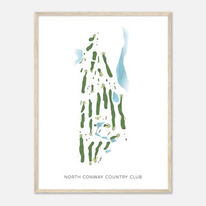 North Conway Country Club, New Hampshire - Modern Watercolor Map | Golfer Gift, Golf Wall Art, Golf Poster Print, Course Layout
