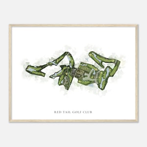 Red Tail Golf Club, Ohio - Classic Watercolor Map | Golfer Gift, Golf Wall Art, Golf Poster Print, Course Layout