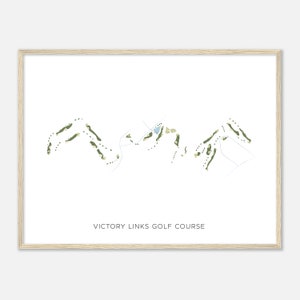 Victory Links Golfbaan, Minnesota - Moderne aquarelkaart | Golfer cadeau, golf kunst aan de muur, golf poster print, baanindeling