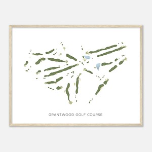 Grantwood Golf Course, Ohio - Modern Watercolor Map | Golfer Gift, Golf Wall Art, Golf Poster Print, Course Layout