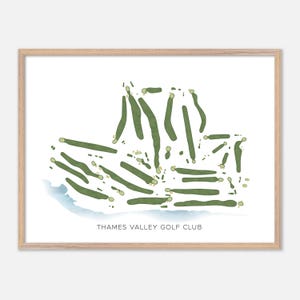 Thames Valley Golf Club in Londen, Canada: moderne aquarelkaart | Golfcadeau, golfmuurkunst, golfposterprint, baanindeling