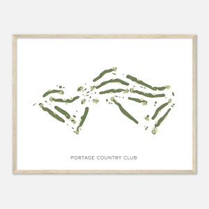 Portage Country Club, Ohio - Modern Watercolor Map | Golfer Gift, Golf Wall Art, Golf Poster Print, Course Layout
