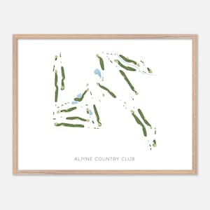 Alpine Country Club a Highland, Utah - Mappa moderna ad acquerello / Regalo per golfisti, Arte murale per golf, Stampa poster per golf, Layout del campo