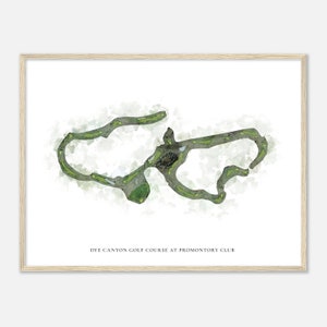 Dye Canyon Golf Course At Promontory Club, Utah - Classic Watercolor Map | Golfer Gift, Golf Wall Art, Golf Poster Print, Course Layout