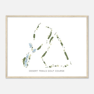 Campo de golf Desert Trails, Arizona - Mapa de acuarela moderno / Regalo de golfista, Arte de pared de golf, Impresión de carteles de golf, Diseño del campo