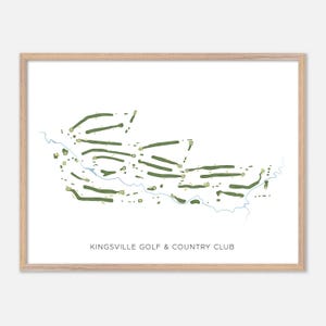 Kingsville Golf & Country Club a Kingsville, Canada - Mappa moderna ad acquerello / Regalo per golfisti, Arte murale per golf, Stampa poster per golf