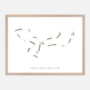 Cowan Creek Golf Club in Georgetown, Texas - Moderne Aquarell Landkarte | Golfer Geschenk, Golf Wandkunst, Golf Poster Druck, Platz Layout