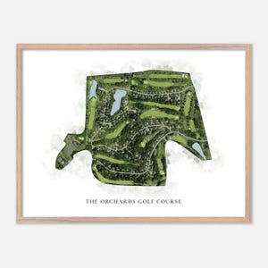 Der Obstgarten-Golfplatz in Belleville, Illinois - klassische Aquarellkarte | Golfer Geschenk, Golf Wandkunst, Golf Poster Druck, Platz Layout