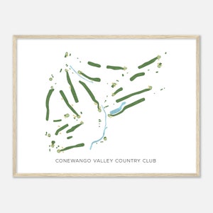 Conewango Valley Country Club, Pennsylvania - moderne aquarelkaart | Golfer cadeau, golf kunst aan de muur, golf poster print, baanindeling