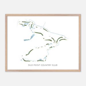 Silo Point Country Club a Southbury, Connecticut - Mappa moderna ad acquerello / Regalo per golfisti, Arte murale per golf, Stampa poster per golf, Layout del campo