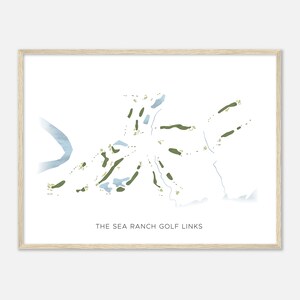 The Sea Ranch Golf Links, Kalifornien - Moderne Aquarell Landkarte | Golfer Geschenk, Golf Wandkunst, Golf Poster Druck, Platz Layout