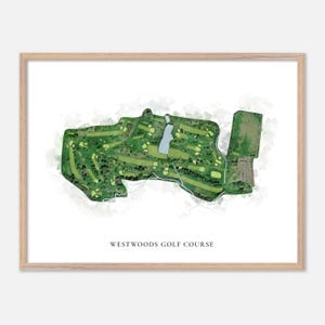 Westwoods Golf Course in Farmington, Connecticut - Classic Watercolor Map | Golfer Gift, Golf Wall Art, Golf Poster Print, Course Layout