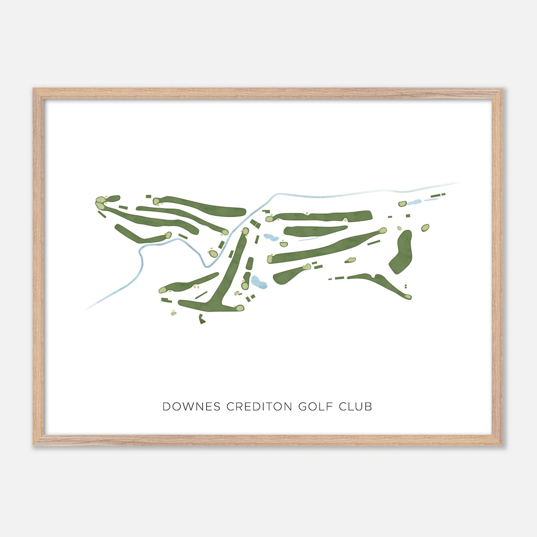 Downes Crediton Golf Club in Hookway, England - Modern Watercolor Map ...