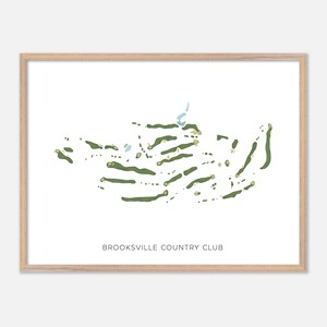 Brooksville Country Club in Brooksville, Florida: moderne aquarelkaart | Golfcadeau, golfmuurkunst, golfposterprint, baanindeling