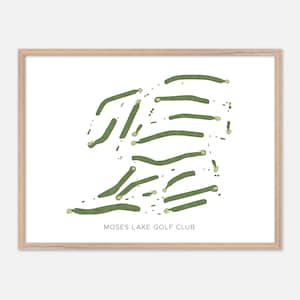 Moses Lake Golf Club in Moses Lake, Washington - Moderne Aquarell Landkarte | Golfer Geschenk, Golf Wandkunst, Golf Poster Druck, Platz Layout