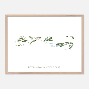 Royal Hawaiian Golf Club in Kailua, Hawaï: moderne aquarelkaart | Golfcadeau, golfmuurkunst, golfposterprint, baanindeling
