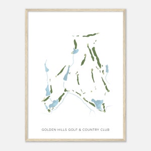 Golden Hills Golf & Country Club, South Carolina - Modern Watercolor Map | Golfer Gift, Golf Wall Art, Golf Poster Print, Course Layout