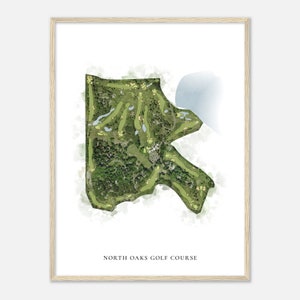 North Oaks Golf Platz, Minnesota - Klassische Aquarell Karte | Golfer Geschenk, Golf Wandkunst, Golf Poster Druck, Platz Layout