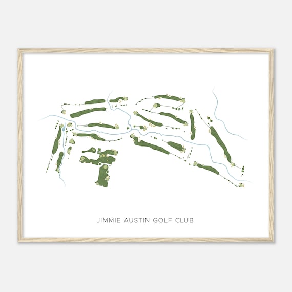 Jimmie Austin Golf Club, Oklahoma - Modern Watercolor Map | Golfer