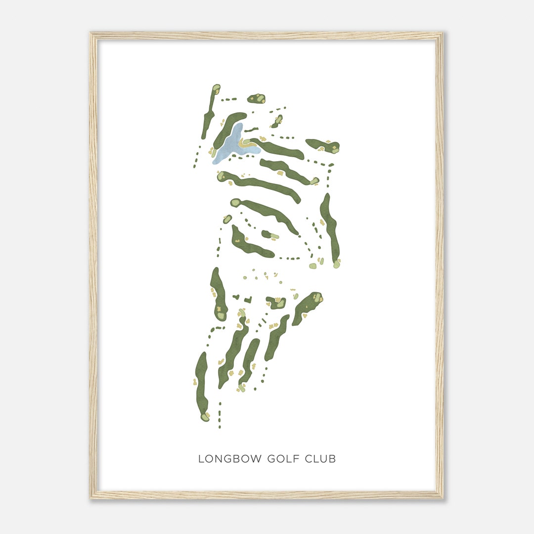 Longbow Golf Club, Arizona Modern Watercolor Map Golfer Gift, Golf Wall