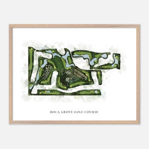 Boca Grove Golf Club in Boca Raton, Florida - Klassische Aquarell Karte | Golfer Geschenk, Golf Wandkunst, Golf Poster Druck, Platz Layout