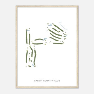 Galion Country Club, Ohio - Modern Watercolor Map | Golfer Gift, Golf Wall Art, Golf Poster Print, Course Layout