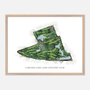 Carlisle Golf and Country Club a , Canada - Mappa classica ad acquerello / Regalo per golfisti, Arte murale per golf, Stampa poster per golf, Layout del campo