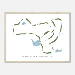 DeBary Golf & Country Club, Florida - Modern Watercolor Map | Golfer Gift, Golf Wall Art, Golf Poster Print, Course Layout
