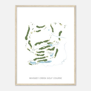 Whisky Creek Golf Platz, Maryland - Moderne Aquarell Landkarte | Golfer Geschenk, Golf Wandkunst, Golf Poster Druck, Platz Layout
