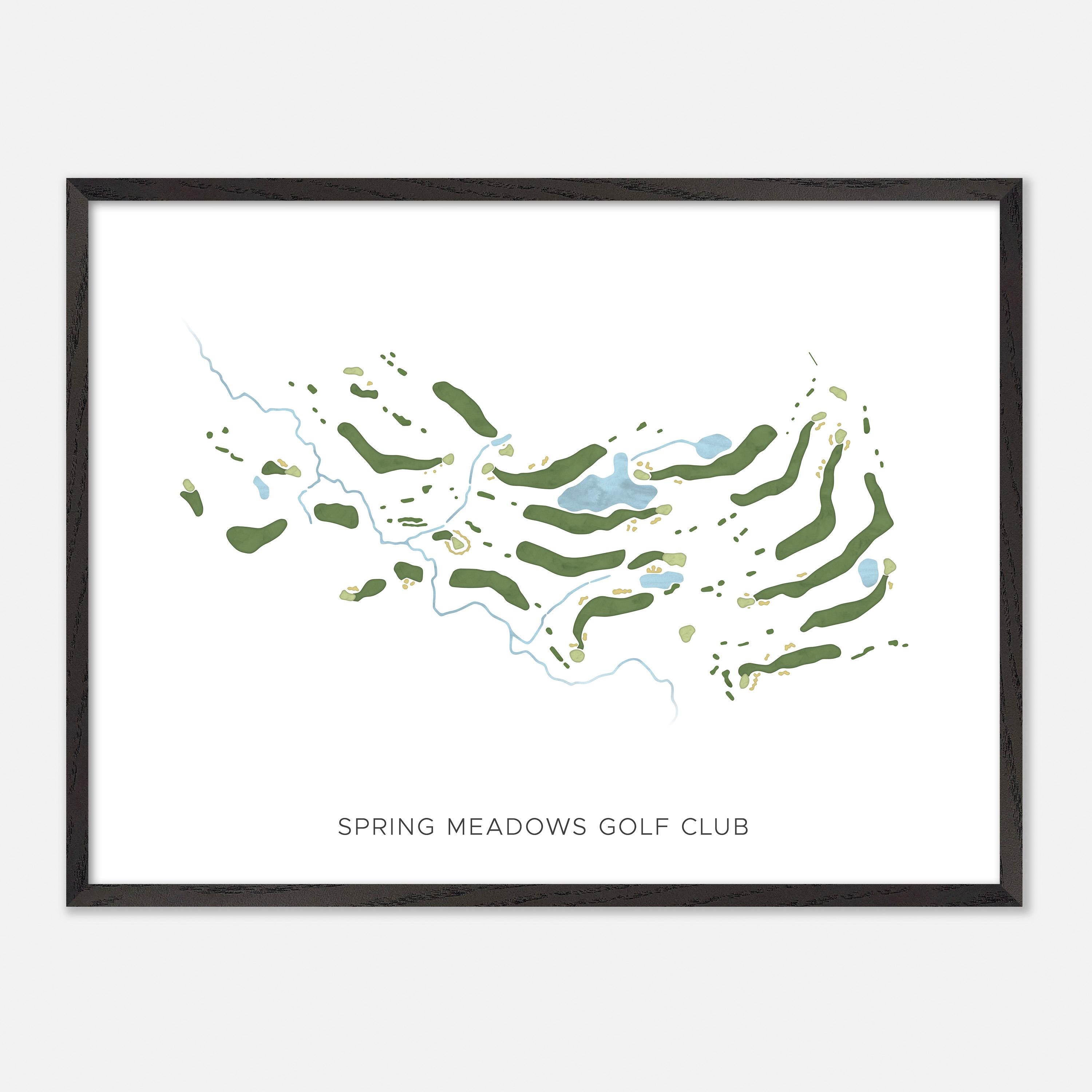 Spring Meadows Golf Club in Gray, Maine - Modern Watercolor Map