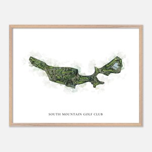 South Mountain Golf Club in Draper, Utah: klassieke aquarelkaart | Golfcadeau, golfmuurkunst, golfposterprint, baanindeling