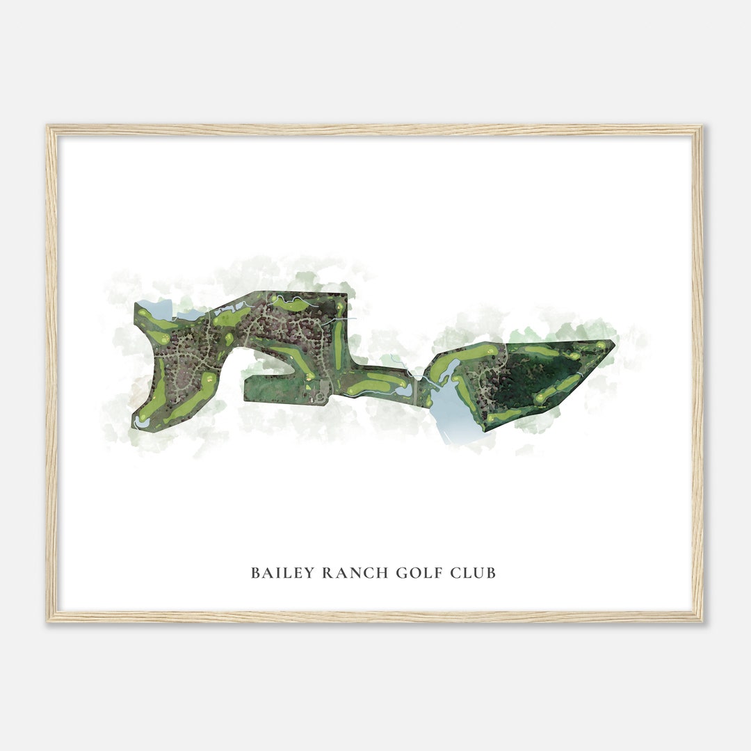 Bailey Ranch Golf Club, Oklahoma - Classic Watercolor Map | Golfer Gift ...