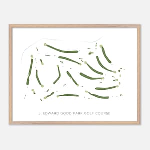 J. Edward Good Park Golf Club Golf Platz in Akron, Ohio - Moderne Aquarell Landkarte | Golfer Geschenk, Golf Wandkunst, Golf Poster Druck, Platz Layout