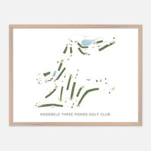 Knoebels Three Ponds Golf Club à Elysburg, Pennsylvanie - Carte aquarelle moderne | Cadeau de golfeur, oeuvre d'art murale de golf, impression d'affiche de golf