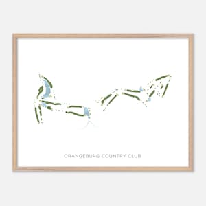 Orangeburg Country Club a Orangeburg, Carolina del Sud - Mappa moderna ad acquerello / Regalo per golfisti, Arte murale per golf, Stampa poster per golf