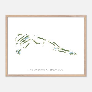 The Vineyard at Escondido in Escondido, California - Modern Watercolor Map | Golfer Gift, Golf Wall Art, Golf Poster Print, Course Layout