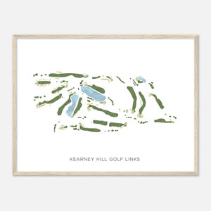 Kearney Hill Golf Links, Kentucky - Moderne aquarelkaart | Golfer cadeau, golf kunst aan de muur, golf poster print, baanindeling