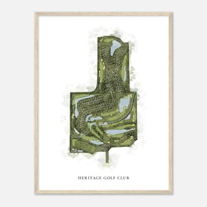 Heritage Golf Club, Ohio - Classic Watercolor Map | Golfer Gift, Golf Wall Art, Golf Poster Print, Course Layout