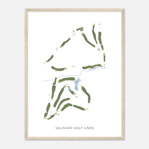 Salishan Golf Links, Oregon - Moderne Aquarell Landkarte | Golfer Geschenk, Golf Wandkunst, Golf Poster Druck, Platz Layout