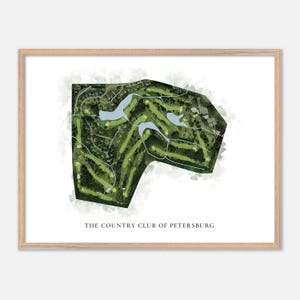 The Country Club of Petersburg in Petersburg, Virginia - Classic Watercolor Map | Golfer Gift, Golf Wall Art, Golf Poster Print