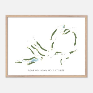 Bear Mountain Golf Platz in Chelan, Washington – Moderne Aquarell Landkarte | Golfer Geschenk, Golf Wandkunst, Golf Poster Druck, Platz Layout
