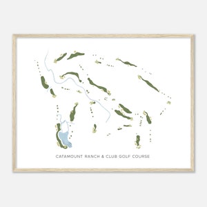 Catamount Ranch & Club Golf Course, Colorado - Modern Watercolor Map | Golfer Gift, Golf Wall Art, Golf Poster Print, Course Layout